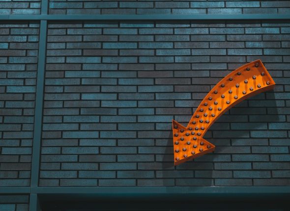 orange arrow signage